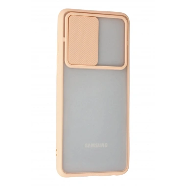 Mey İthalat® Samsung Galaxy A72 Kılıf Palm Buzlu Kamera Sürgülü Silikon - Pembe