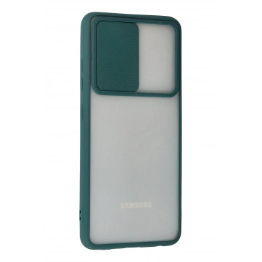Mey İthalat® Samsung Galaxy A72 Kılıf Palm Buzlu Kamera Sürgülü Silikon - Yeşil