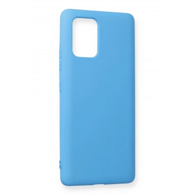 Mey İthalat®  Samsung Galaxy A91 / S10 Lite Kılıf Nano içi Kadife Silikon - Mavi