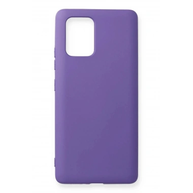 Mey İthalat®  Samsung Galaxy A91 / S10 Lite Kılıf Nano içi Kadife Silikon - Mor