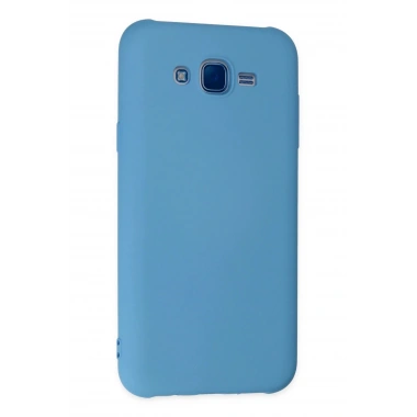 Mey İthalat®  Samsung Galaxy J7 Kılıf Nano içi Kadife Silikon - Mavi