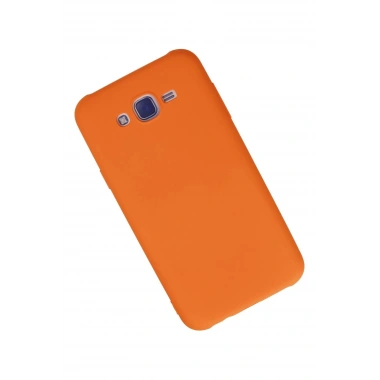 Mey İthalat®  Samsung Galaxy J7 Kılıf Nano içi Kadife Silikon - Turuncu