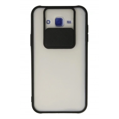 Mey İthalat® Samsung Galaxy J7 Kılıf Palm Buzlu Kamera Sürgülü Silikon - Siyah