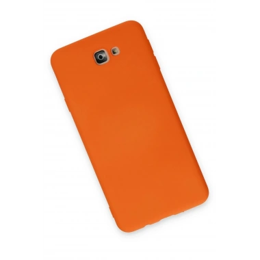 Mey İthalat®  Samsung Galaxy J7 Prime Kılıf Nano içi Kadife Silikon - Turuncu