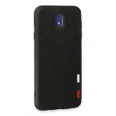 Mey İthalat® Samsung Galaxy J7 Pro / J730 Kılıf Loop Deri Silikon - Siyah