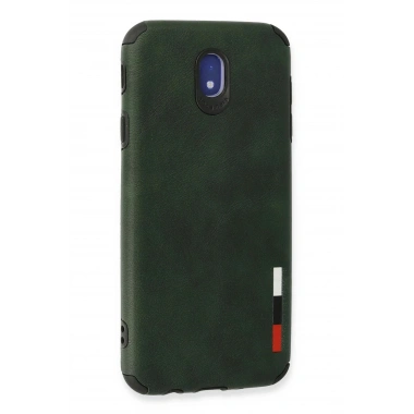 Mey İthalat® Samsung Galaxy J7 Pro / J730 Kılıf Loop Deri Silikon - Yeşil