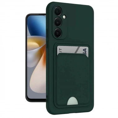 Mey İthalat®  Samsung Galaxy M15 Kelvin Kartvizitli Silikon - Koyu Yeşil