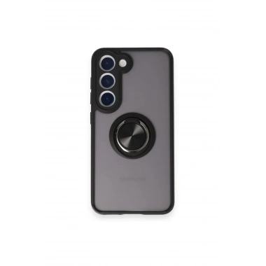 Mey İthalat®  Samsung Galaxy M15 Kılıf Montreal Yüzüklü Silikon Kapak - Siyah