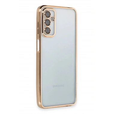 Mey İthalat®  Samsung Galaxy M23 Kılıf  Lensli Silikon - Gold