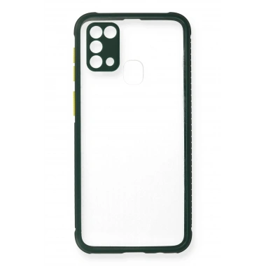 Mey İthalat® Samsung Galaxy M31 Kılıf Miami Şeffaf Silikon - Koyu Yeşil