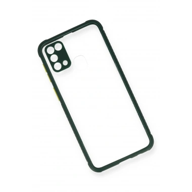 Mey İthalat® Samsung Galaxy M31 Kılıf Miami Şeffaf Silikon - Koyu Yeşil