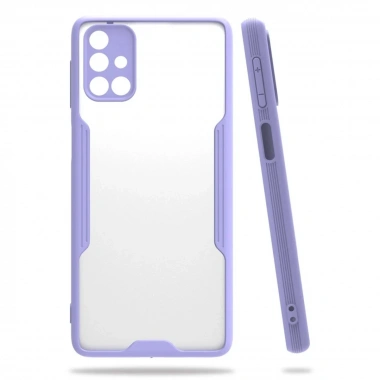 Mey İthalat®  Samsung Galaxy M31S Kılıf Platin Silikon - Lila