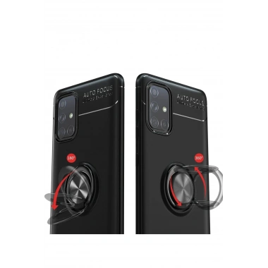 Mey İthalat® Samsung Galaxy M31S Kılıf Range Yüzüklü Silikon - Kırmızı