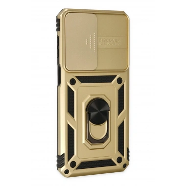 Mey İthalat®  Samsung Galaxy M33 Kılıf Pars Lens Yüzüklü Silikon - Gold