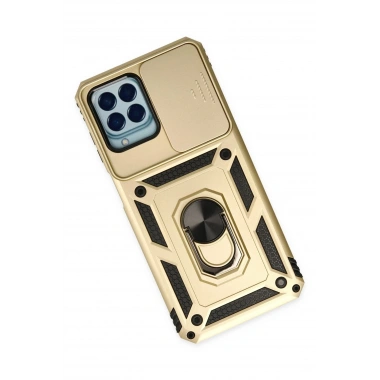 Mey İthalat®  Samsung Galaxy M33 Kılıf Pars Lens Yüzüklü Silikon - Gold
