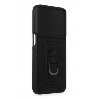Mey İthalat®  Samsung Galaxy M34 5G Kılıf Pars Lens Yüzüklü Silikon - Siyah