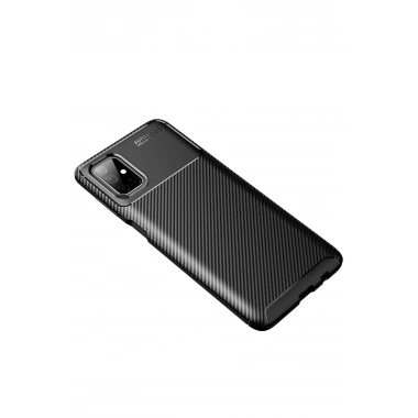 Mey İthalat®  Samsung Galaxy M51 Kılıf Auto Focus Karbon Kapak - Siyah