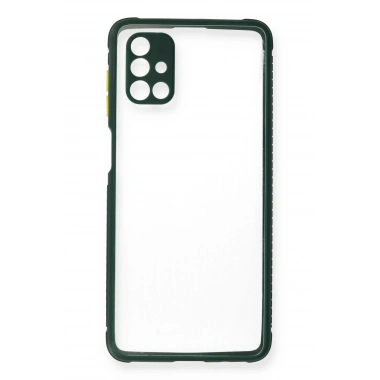 Mey İthalat® Samsung Galaxy M51 Kılıf Miami Şeffaf Silikon - Koyu Yeşil