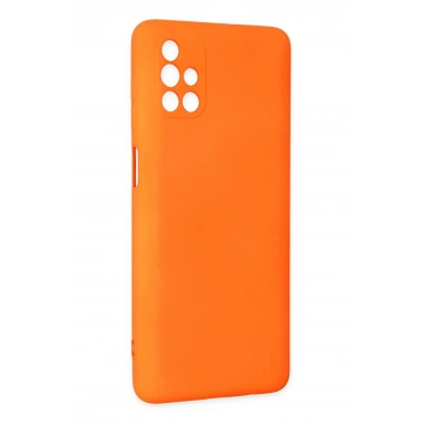 Mey İthalat®  Samsung Galaxy M51 Kılıf Nano içi Kadife Silikon - Turuncu