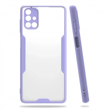 Mey İthalat®  Samsung Galaxy M51 Kılıf Platin Silikon - Lila