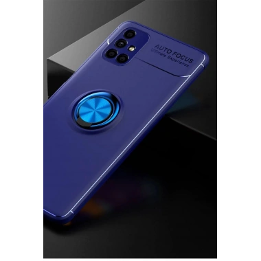 Mey İthalat® Samsung Galaxy M51 Kılıf Range Yüzüklü Silikon - Mavi