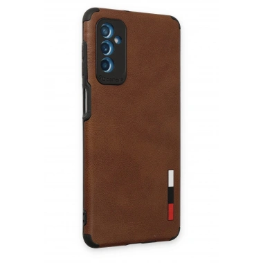 Mey İthalat® Samsung Galaxy M52 5G Kılıf Loop Deri Silikon - Kahverengi