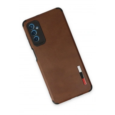 Mey İthalat® Samsung Galaxy M52 5G Kılıf Loop Deri Silikon - Kahverengi