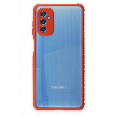 Mey İthalat®  Samsung Galaxy M52 5G Kılıf Miami Şeffaf Silikon - Kırmızı