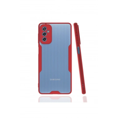Mey İthalat®  Samsung Galaxy M52 5G Kılıf Platin Silikon - Kırmızı