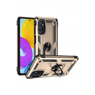 Mey İthalat® Samsung Galaxy M52 5G Kılıf Sofya Yüzüklü Silikon Kapak - Gold
