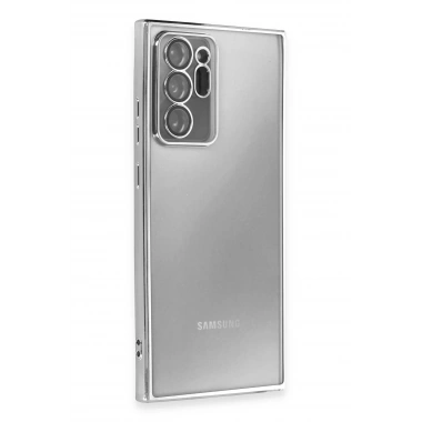 Mey İthalat®  Samsung Galaxy Note 20 Ultra Kılıf  Lensli Silikon - Gümüş