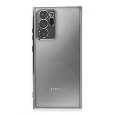 Mey İthalat®  Samsung Galaxy Note 20 Ultra Kılıf  Lensli Silikon - Gümüş