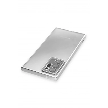 Mey İthalat®  Samsung Galaxy Note 20 Ultra Kılıf  Lensli Silikon - Gümüş