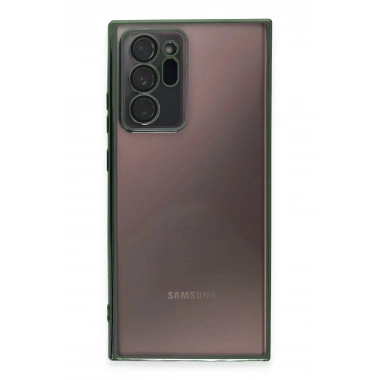 Mey İthalat®  Samsung Galaxy Note 20 Ultra Kılıf  Lensli Silikon - Yeşil