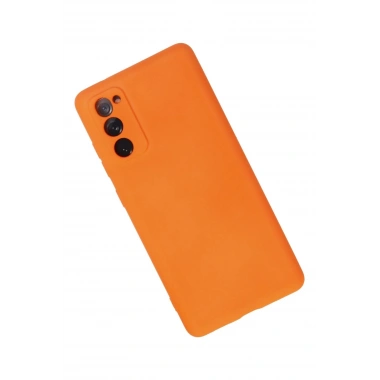 Mey İthalat®  Samsung Galaxy S20 FE Kılıf Nano içi Kadife Silikon - Turuncu