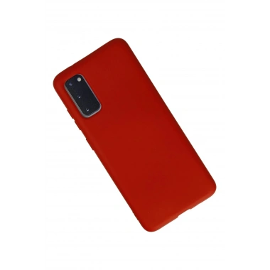 Mey İthalat®  Samsung Galaxy S20 Kılıf Nano içi Kadife Silikon - Kırmızı