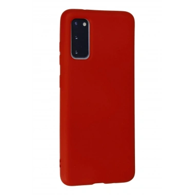Mey İthalat®  Samsung Galaxy S20 Kılıf Nano içi Kadife Silikon - Kırmızı