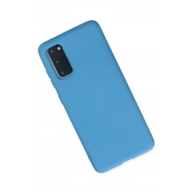 Mey İthalat®  Samsung Galaxy S20 Kılıf Nano içi Kadife Silikon - Mavi