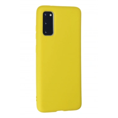 Mey İthalat®  Samsung Galaxy S20 Kılıf Nano içi Kadife Silikon - Sarı