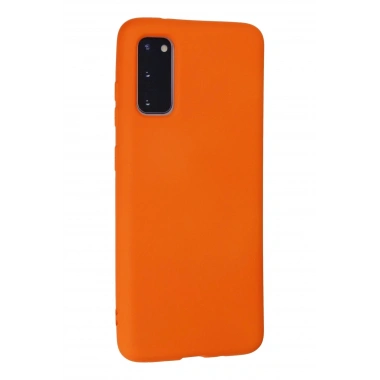 Mey İthalat®  Samsung Galaxy S20 Kılıf Nano içi Kadife Silikon - Turuncu