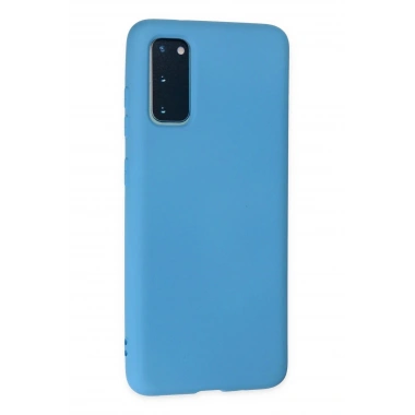 Mey İthalat®  Samsung Galaxy S20 Plus Kılıf Nano içi Kadife Silikon - Mavi
