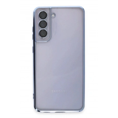 Mey İthalat®  Samsung Galaxy S21 FE Kılıf  Lensli Silikon - Açık Mavi