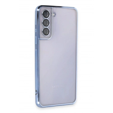 Mey İthalat®  Samsung Galaxy S21 FE Kılıf  Lensli Silikon - Açık Mavi