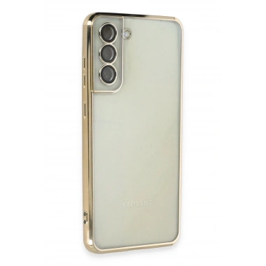 Mey İthalat®  Samsung Galaxy S21 FE Kılıf  Lensli Silikon - Gold