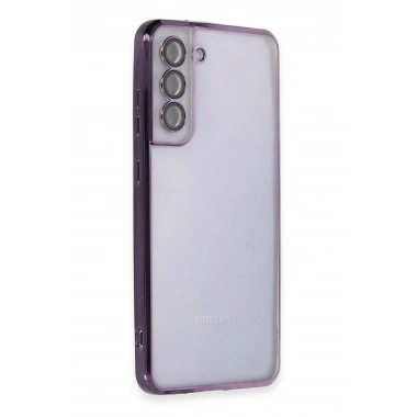 Mey İthalat®  Samsung Galaxy S21 FE Kılıf  Lensli Silikon - Mor