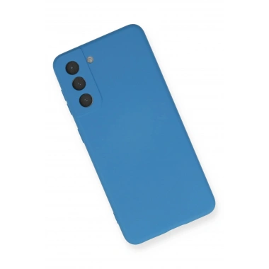 Mey İthalat®  Samsung Galaxy S21 Kılıf Nano içi Kadife Silikon - Mavi