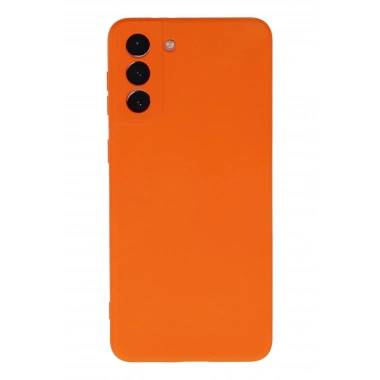 Mey İthalat®  Samsung Galaxy S21 Plus Kılıf Nano içi Kadife Silikon - Turuncu