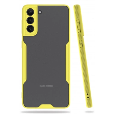 Mey İthalat®  Samsung Galaxy S21 Plus Kılıf Platin Silikon - Sarı