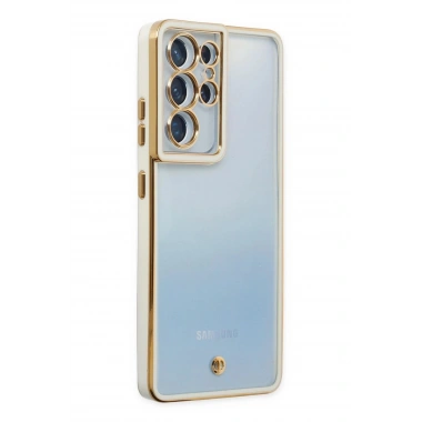 Mey İthalat® Samsung Galaxy S21 Ultra Kılıf Liva Lens Silikon - Beyaz