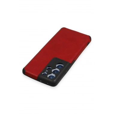 Mey İthalat® Samsung Galaxy S21 Ultra Kılıf Loop Deri Silikon - Kırmızı